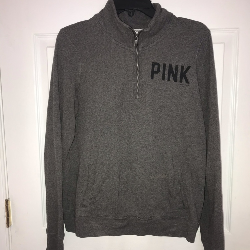 Victoria’s secret PINK grey quarter zip sweatshirt